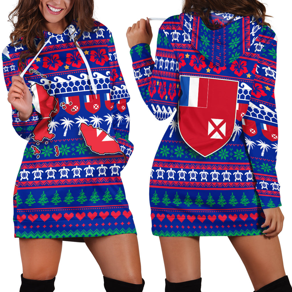 Wallis and Futuna Christmas Hoodie Dress Ugly Christmas