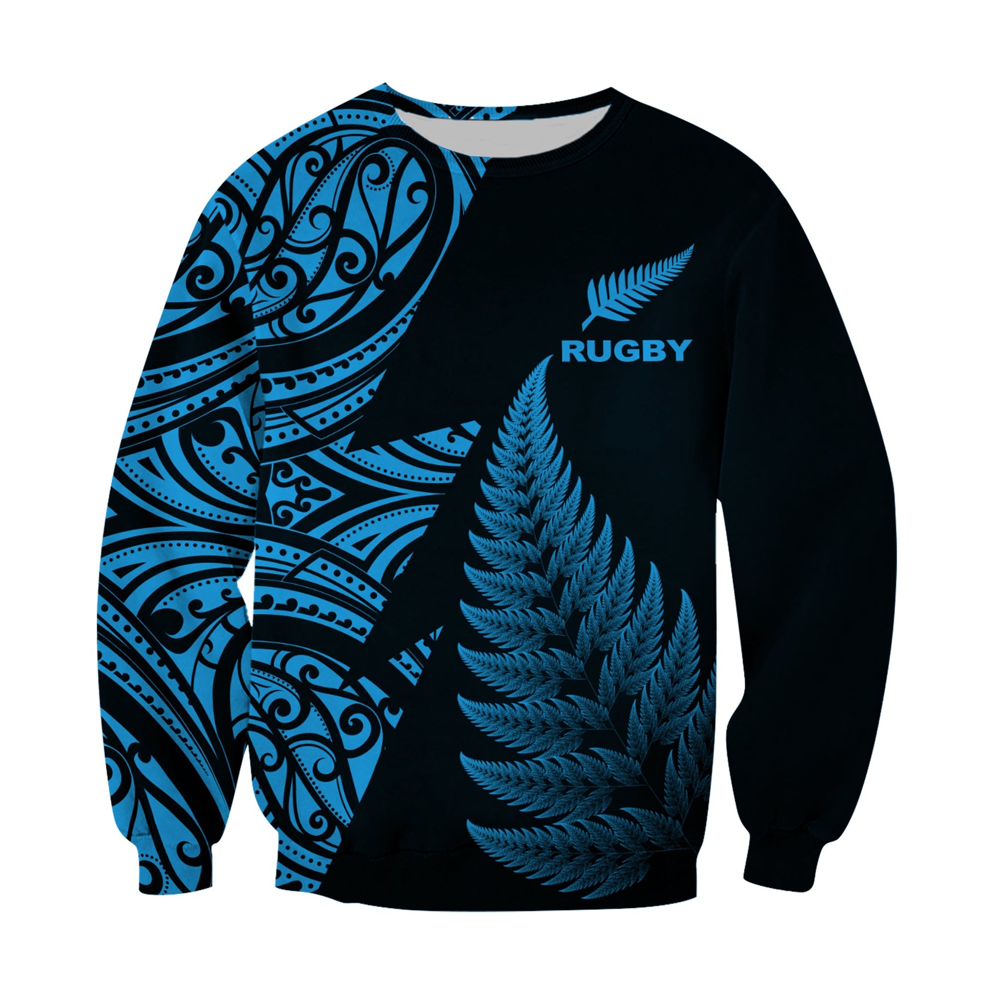New Zealand Rugby Sweatshirt Aotearoa Maori Style Blue