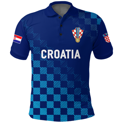 Croatia Polo Shirt Football 2022 Champions Pride Blue