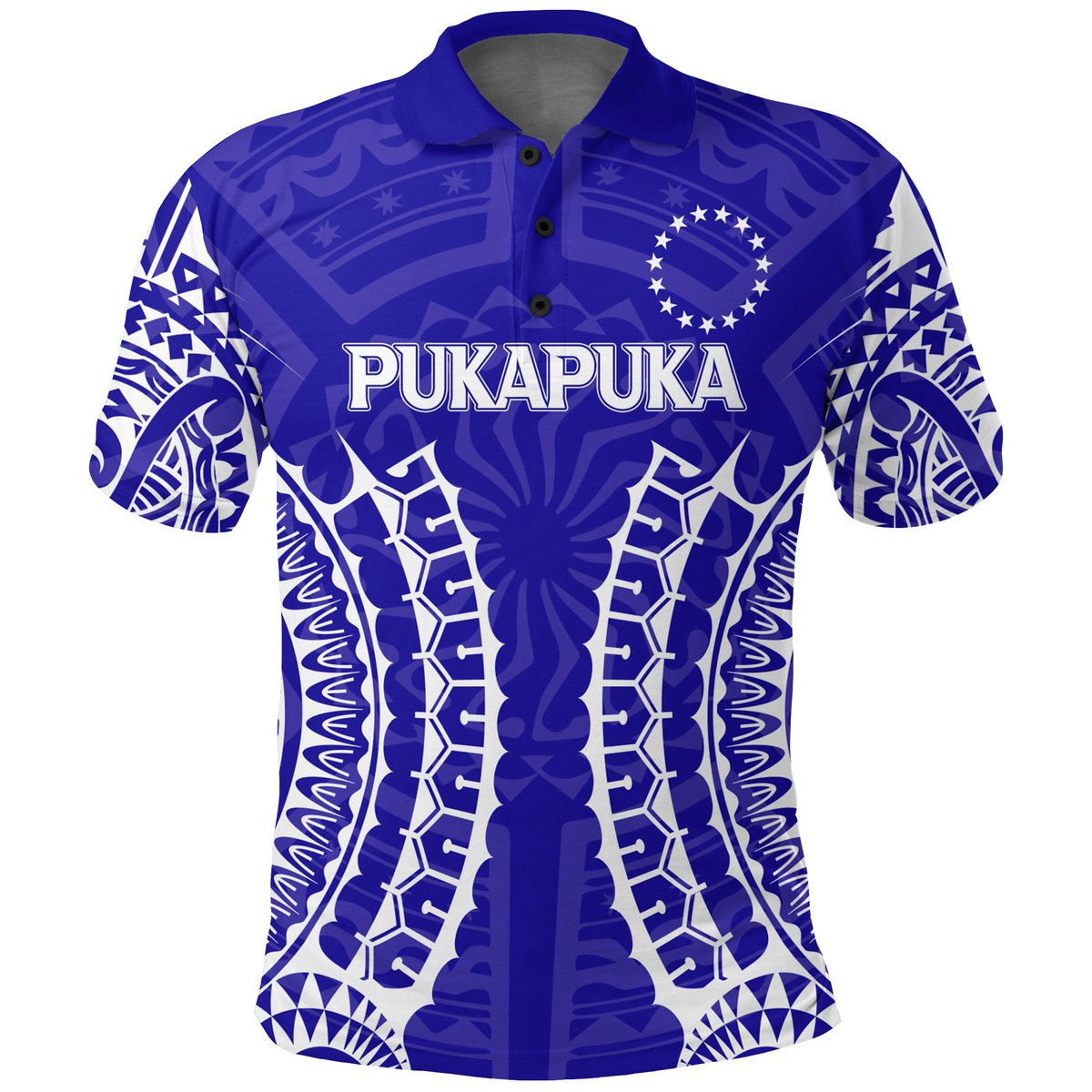 Cook Islands Pukapuka Polo Shirt - Tribal Pattern