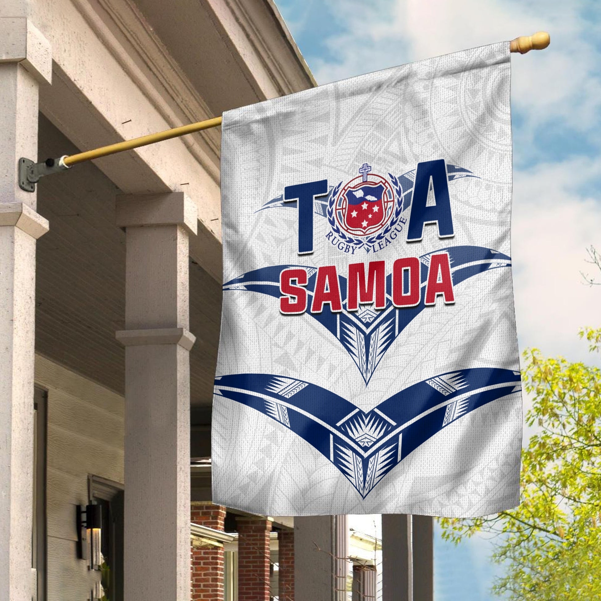 Toa Samoa Rugby Flag Siamupini Proud White Ver.01