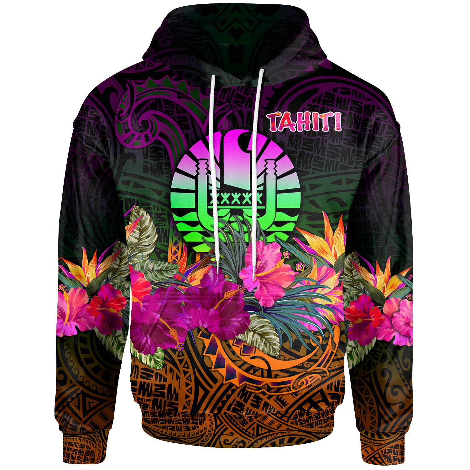 Tahiti Polynesian Hoodie Summer Hibiscus