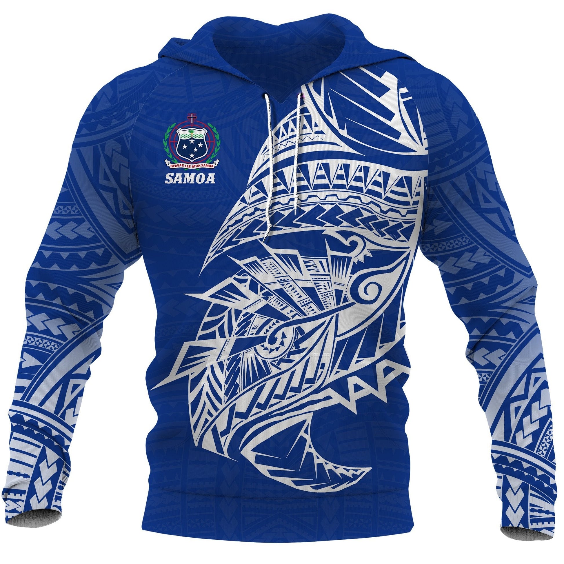 Samoa Rugby Hoodie Samoa Coat Of Arms Polynesian Tattoo Style K4