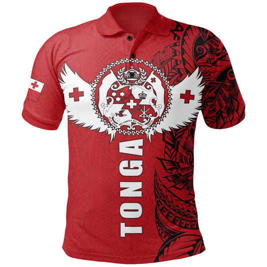 Tonga Polynesian Polo Shirt - Tonga Wings