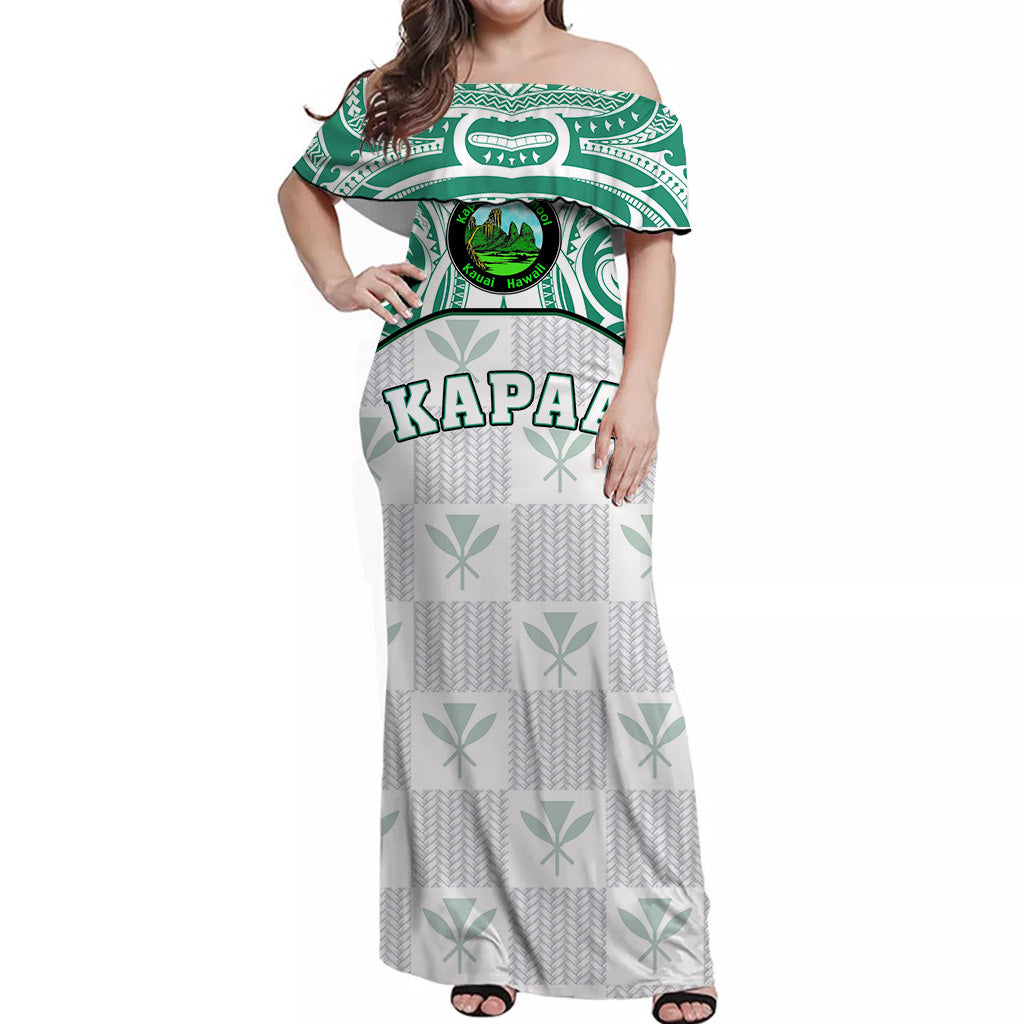 Hawaii Kanaka Kapaa School Off Shoulder Long Dress