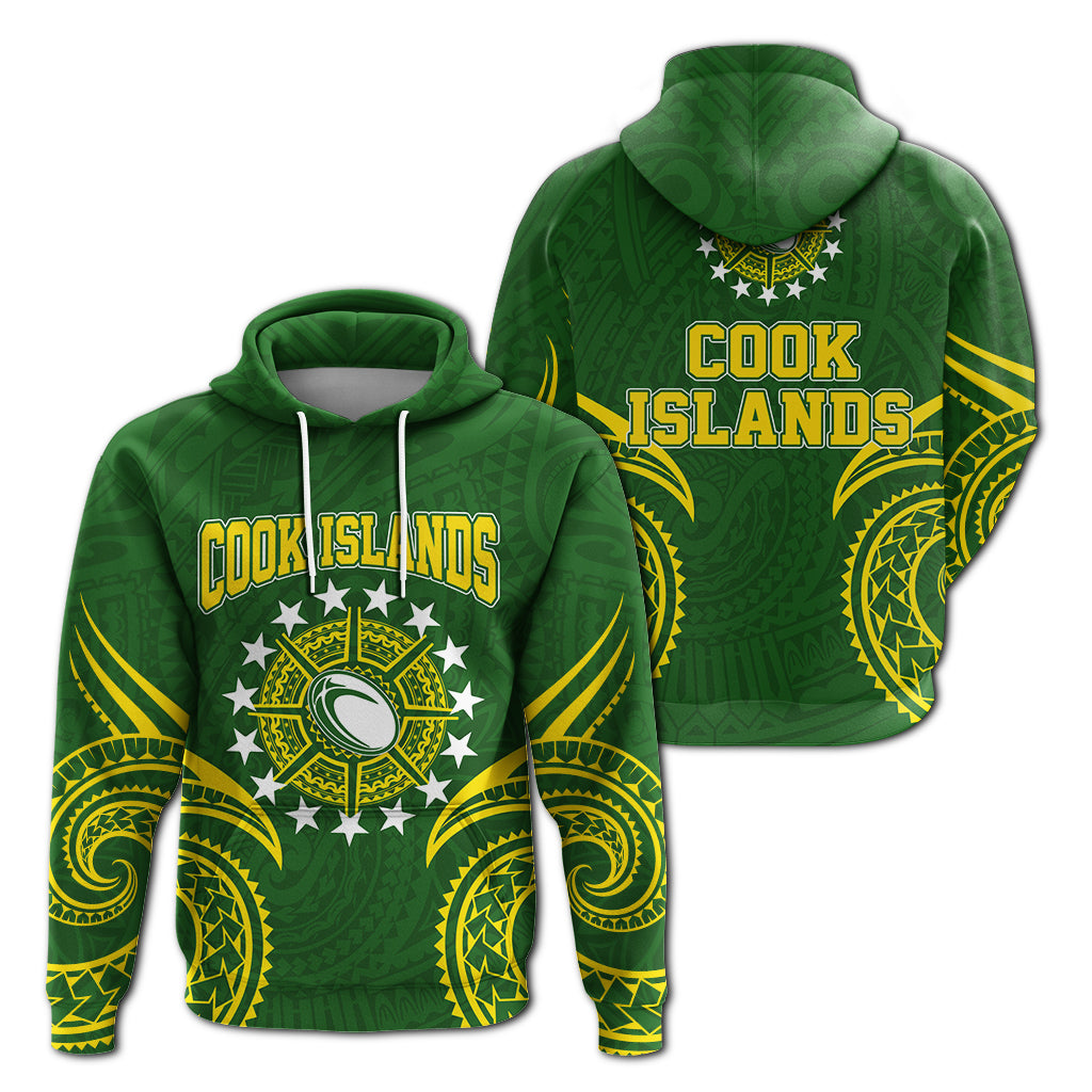 Cook Islands Rugby Hoodie Tribal Pattern
