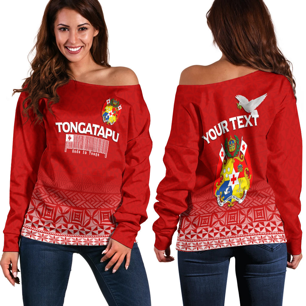 (Custom Personalised) Tonga Tongatapu Women Off Shoulder Sweater Tongan Pattern