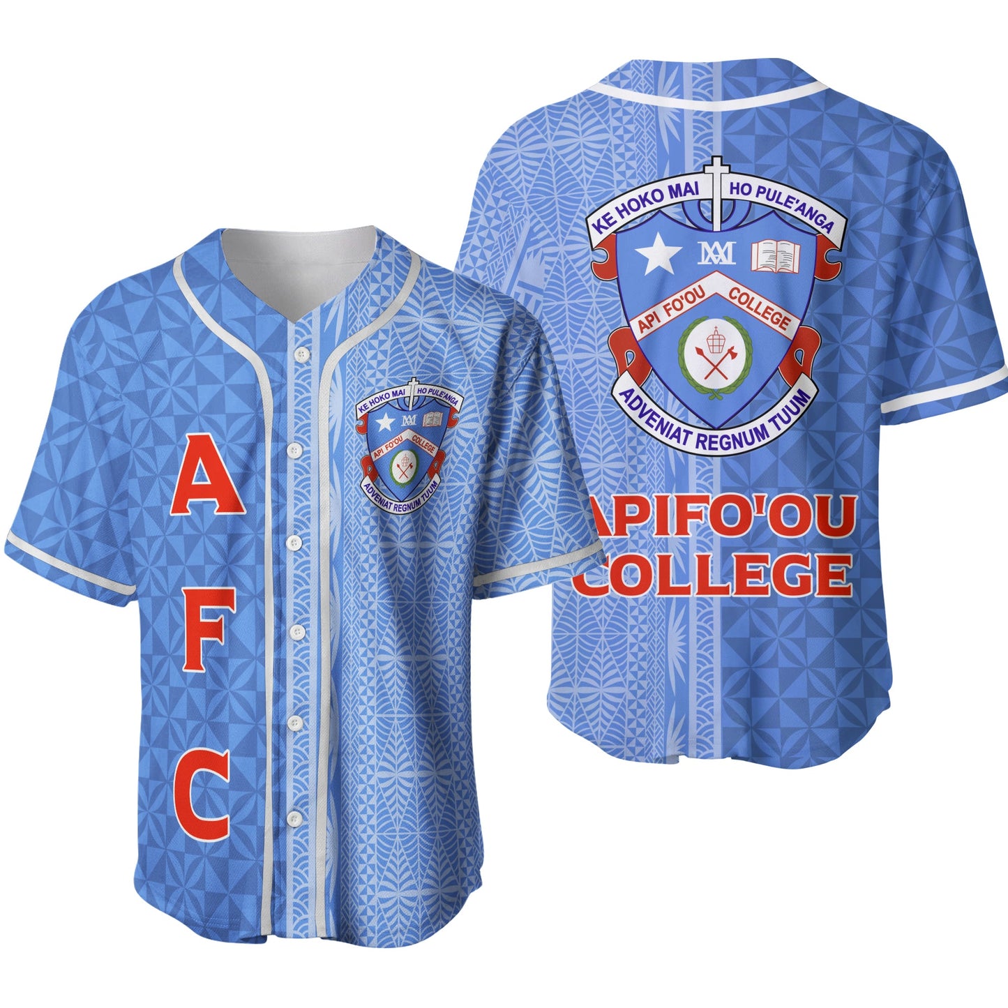 Tonga Apifo'ou College Baseball Jersey Tongan Tribal