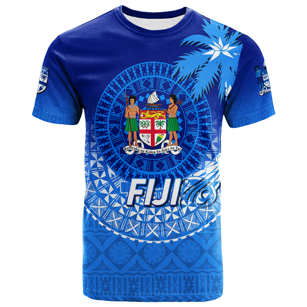 Fiji Tapa Tribal Coconut Tree T Shirt 2
