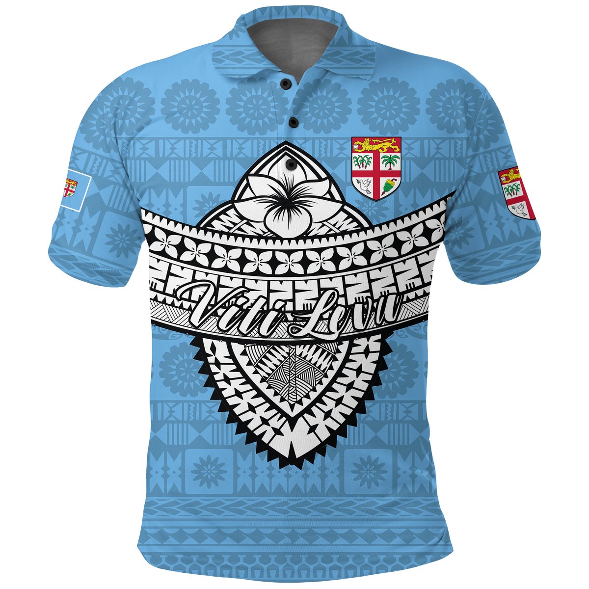 Fiji Viti Levu Tapa Tribal Polo Shirt