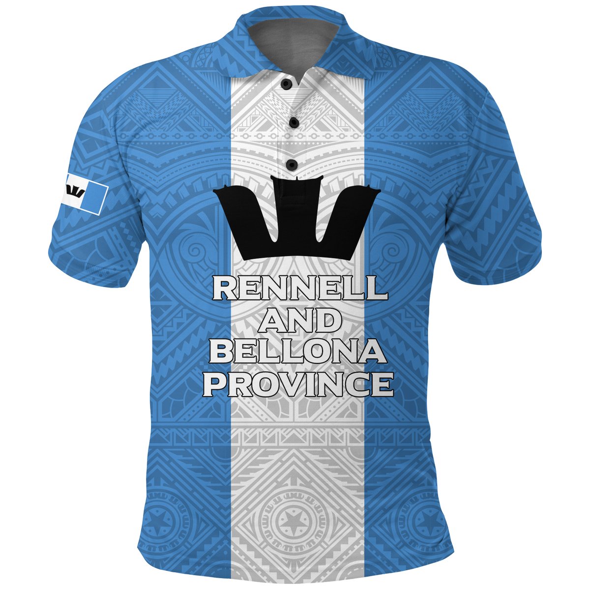 Solomon Islands Rennell and Bellona Province Polo Shirt - Tribal Pattern -
