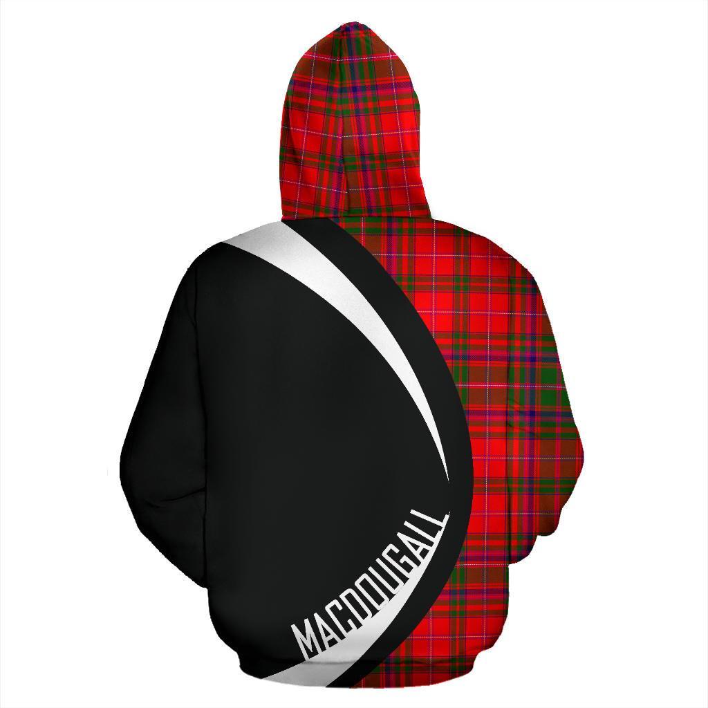 Printivon Macdougall Modern Tartan Crest Hoodie Circle Style