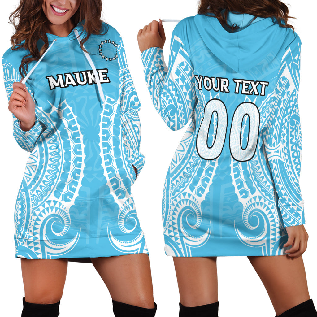 Custom Personalised Cook Islands Mauke Hoodie Dress Tribal Pattern