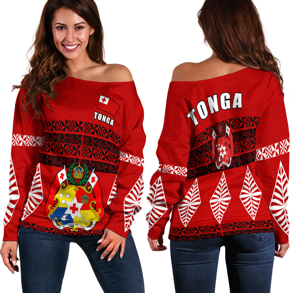 Tonga Off Shoulder Sweater Tongan Pattern