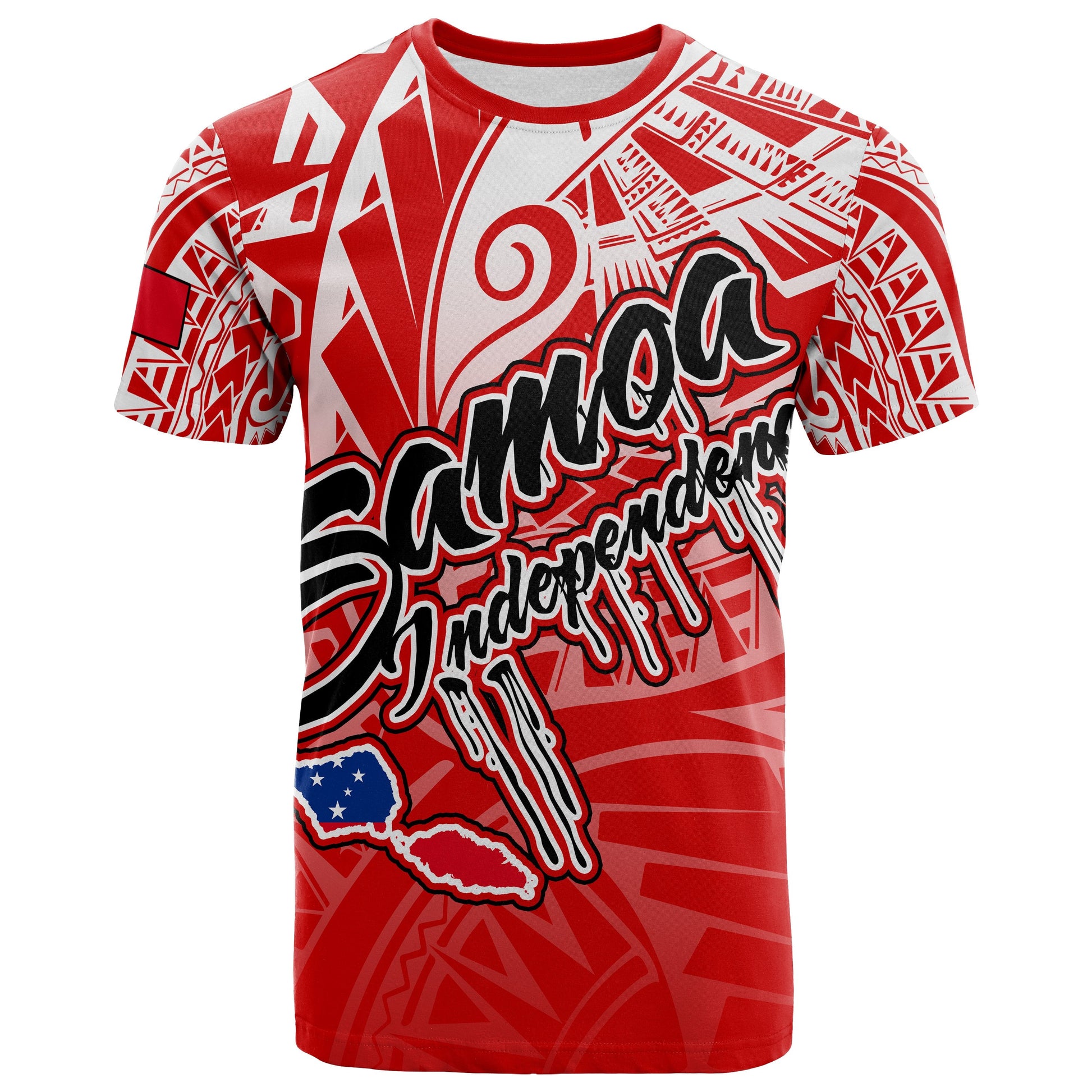 Samoa Polynesian T - Shirt - Independence Day Red Version