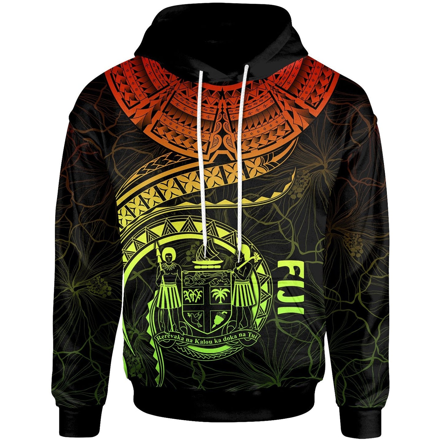 Fiji Polynesian Hoodie Fiji Waves Reggae