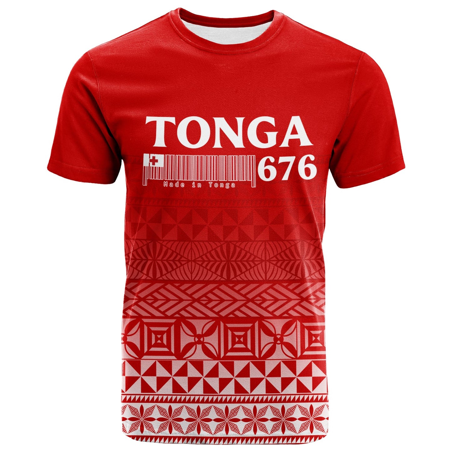 Tonga 676 T - Shirt - Tongan Pattern Red Shirt