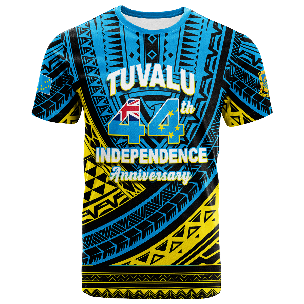 Tuvalu T Shirt 44th Independence Anniversary Tribal Pattern 2