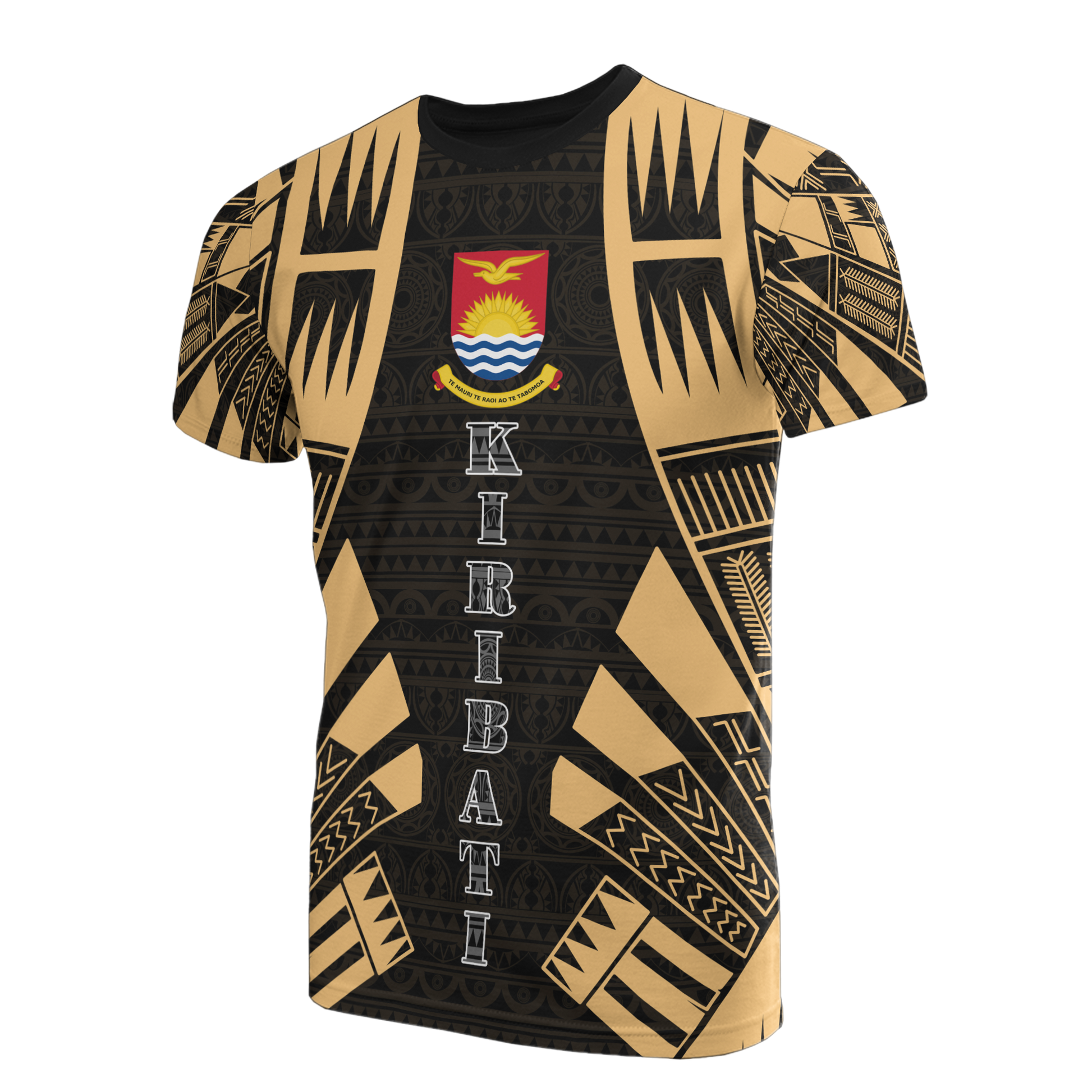 Kiribati T Shirt Kiribati Coat Of Arms Polynesian Tattoo Gold Style