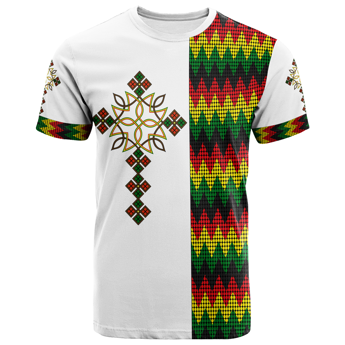 Ethiopian Art Cross T Shirt Lt12
