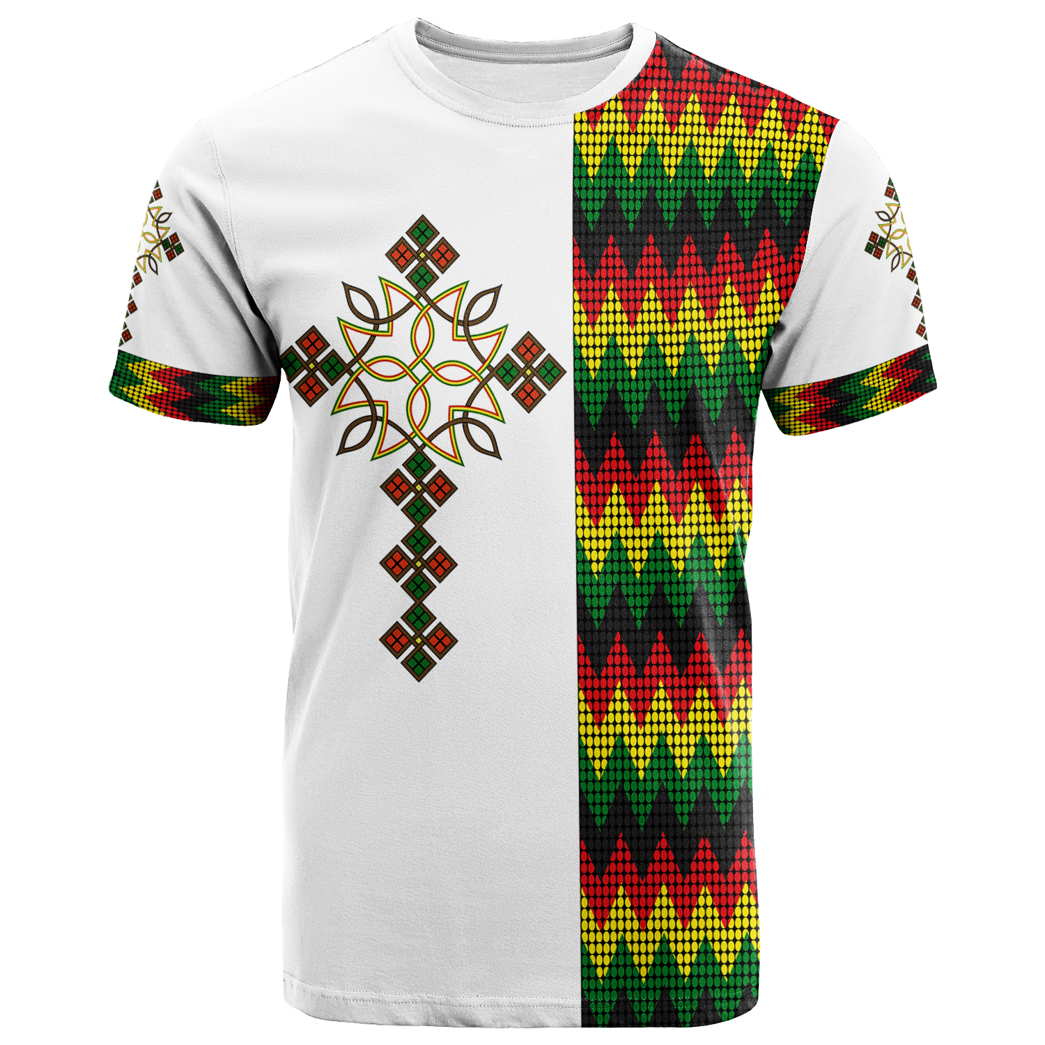 Ethiopian Art Cross T Shirt Lt12