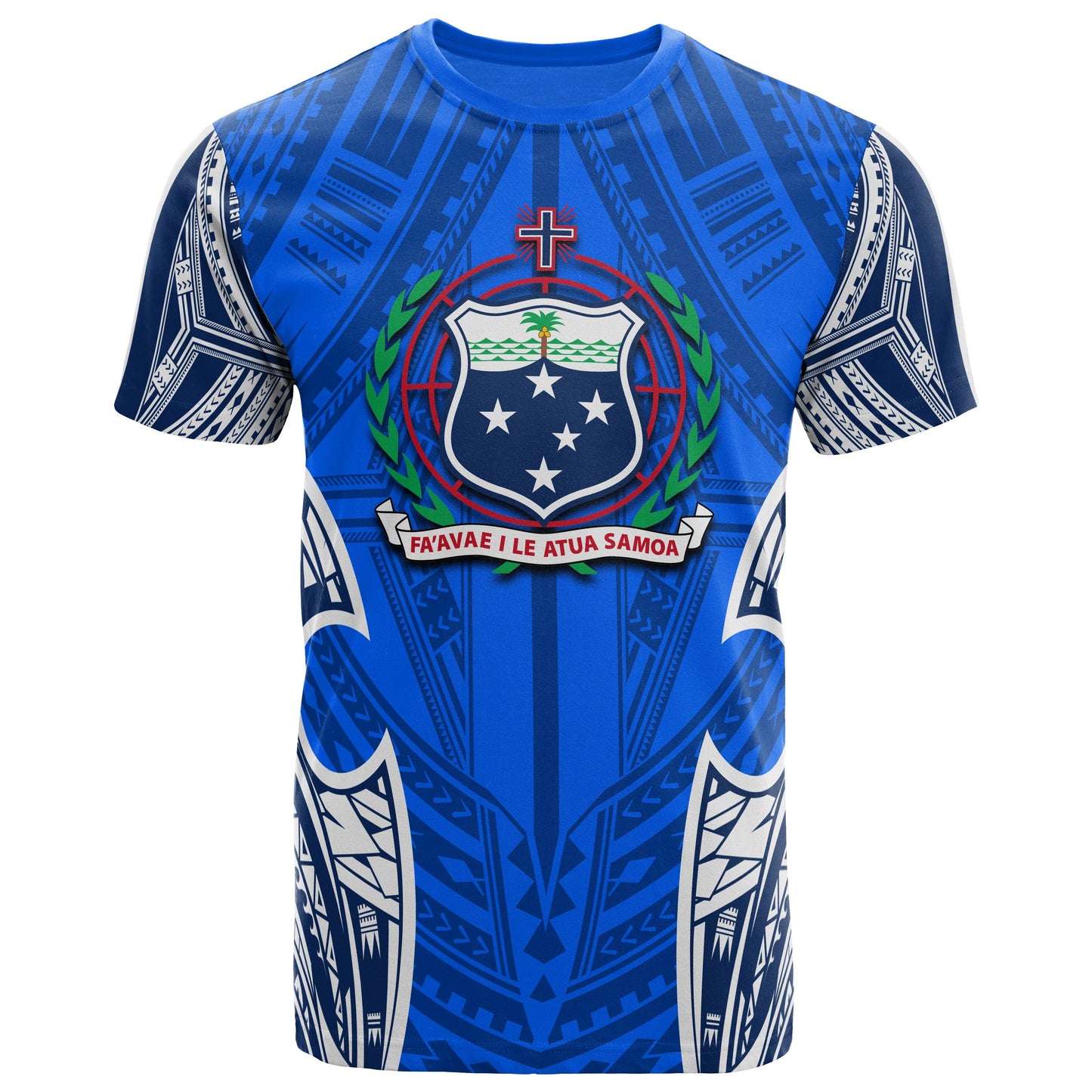 Samoa Polynesian T - Shirt - Samoan Pattern With Seal