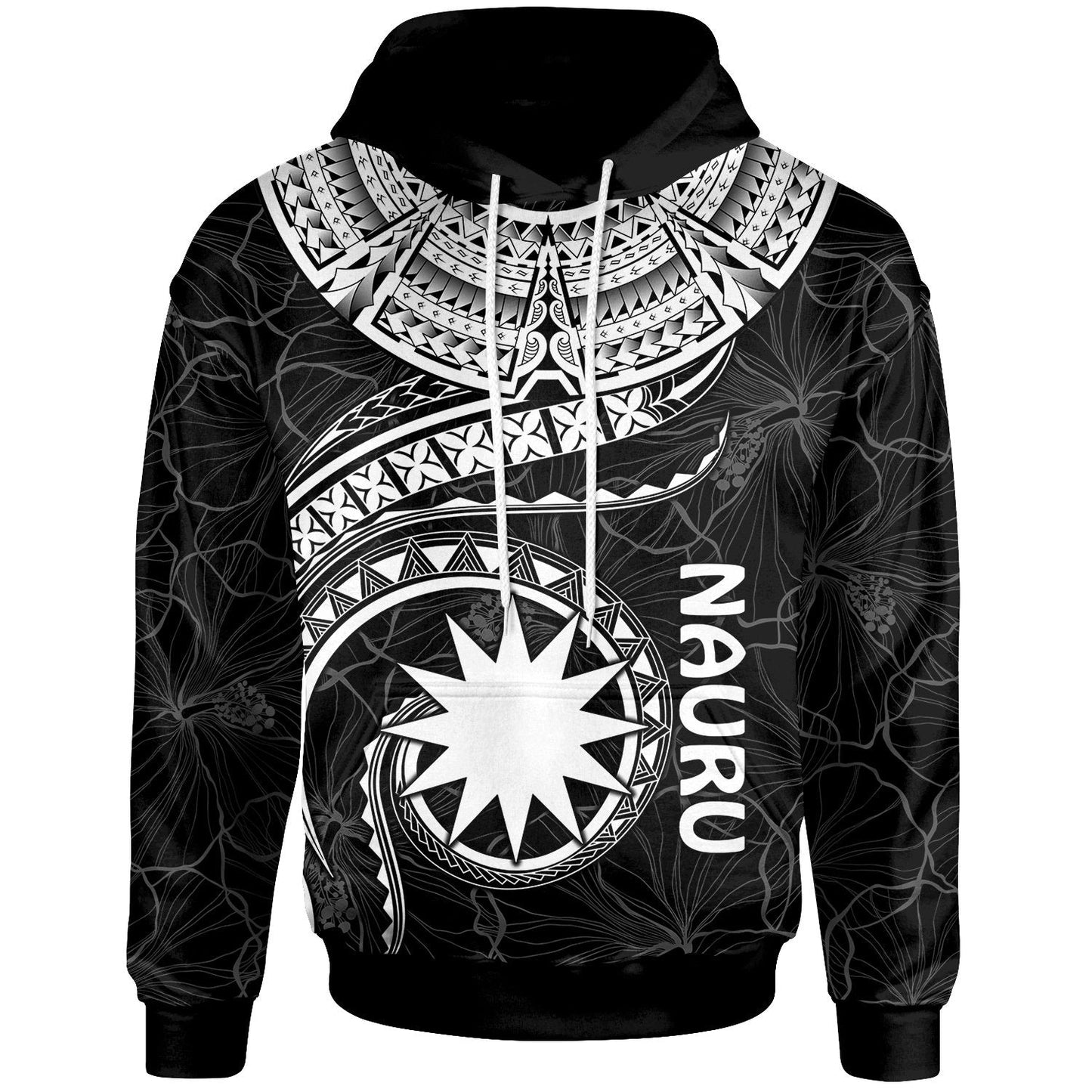 Nauru Polynesian Hoodie Nauru Waves (White)