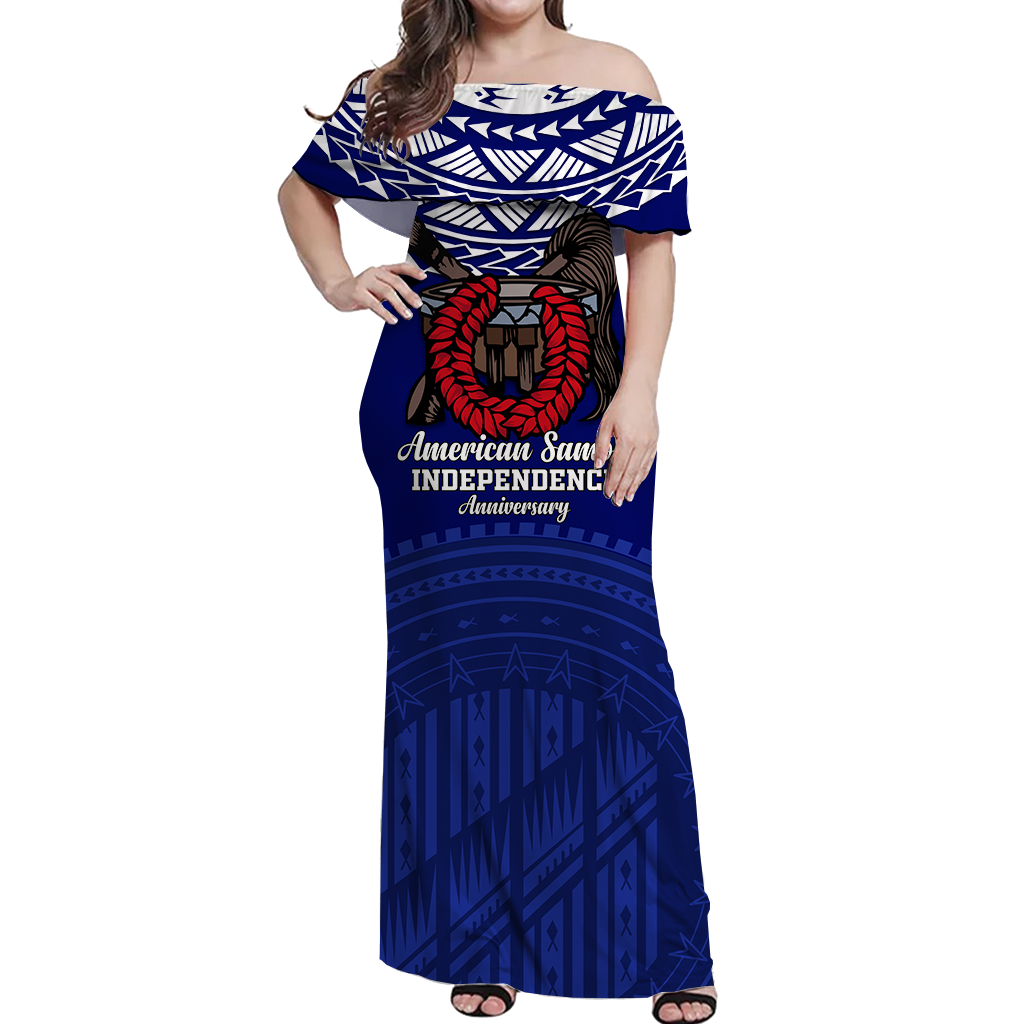American Samoa Independence Anniversary Pride Off Shoulder Long Dress