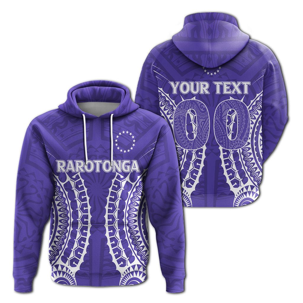 ( Personalised) Cook Islands Rarotonga Hoodie Purple Tribal Pattern