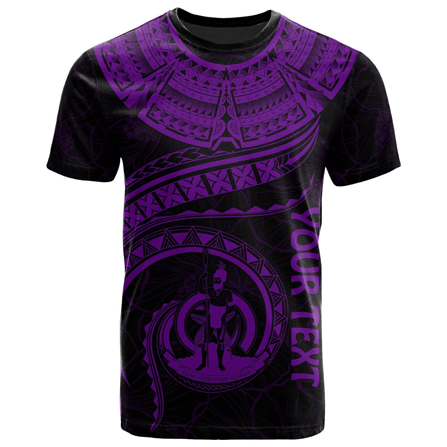 Vanuatu Polynesian Personalised T Shirt Vanuatu Waves (Purple)