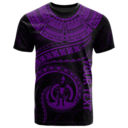 Vanuatu Polynesian Personalised T Shirt Vanuatu Waves (Purple)