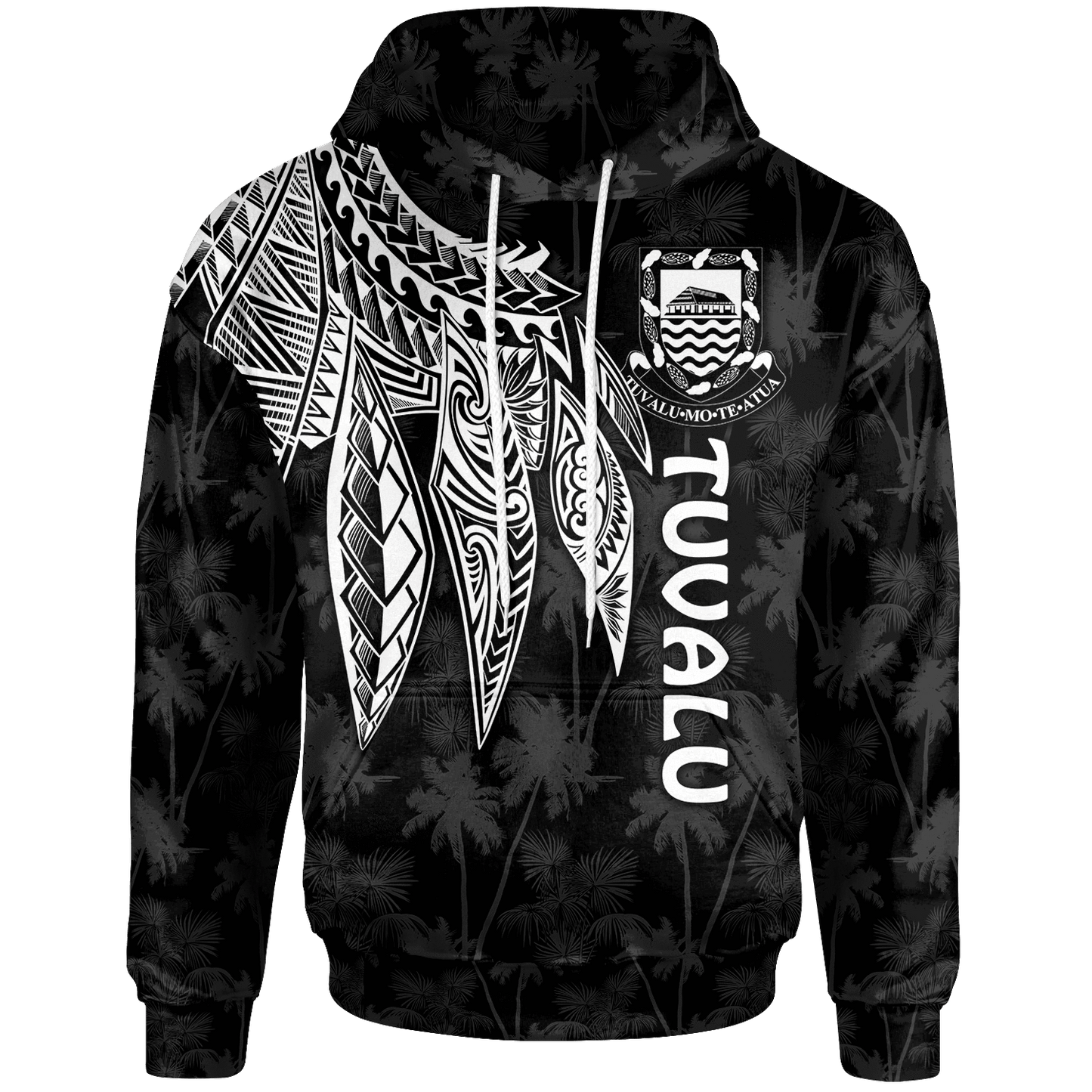 Tuvalu Hoodie Polynesian Wings White