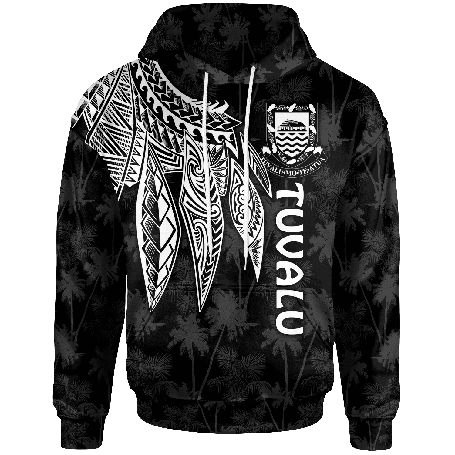 Tuvalu Hoodie Polynesian Wings White