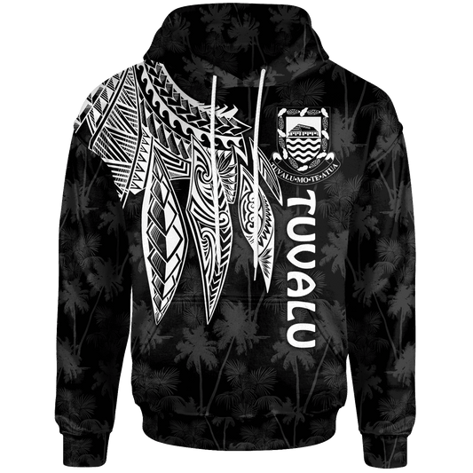 Tuvalu Hoodie Polynesian Wings White