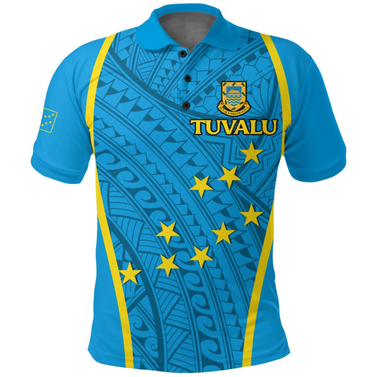 Tuvalu Polo Shirt - Tribal Pattern -
