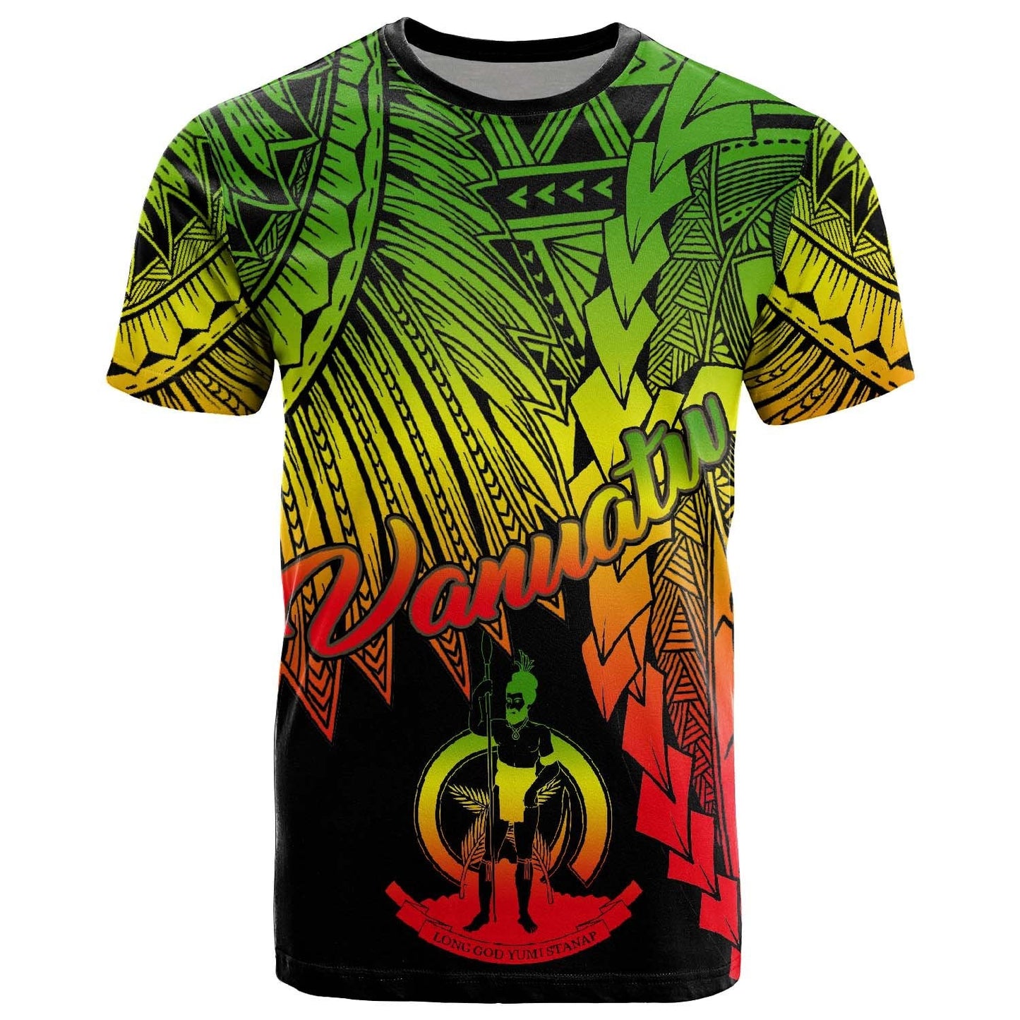 Vanuatu Polynesian T - Shirt - Tribal Wave Tattoo Reggae