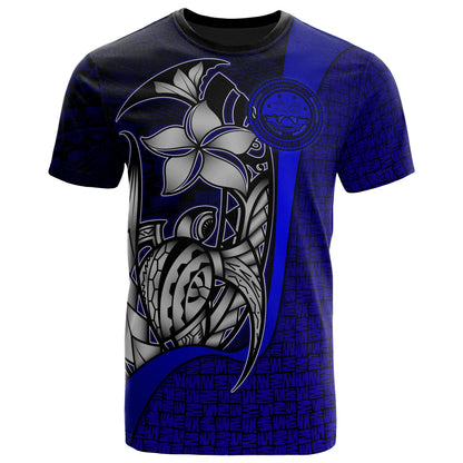 Federated States Of Micronesia T - Shirt Blue - Turtle With Hook