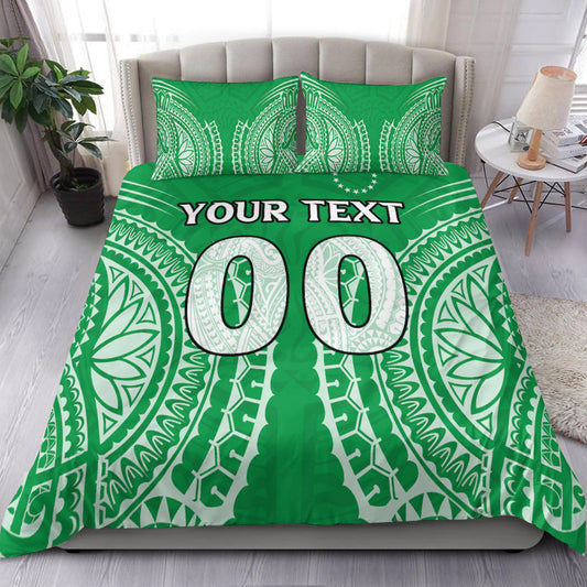 (Custom Personalised) Cook Islands Mitiaro Bedding Set Tribal Pattern