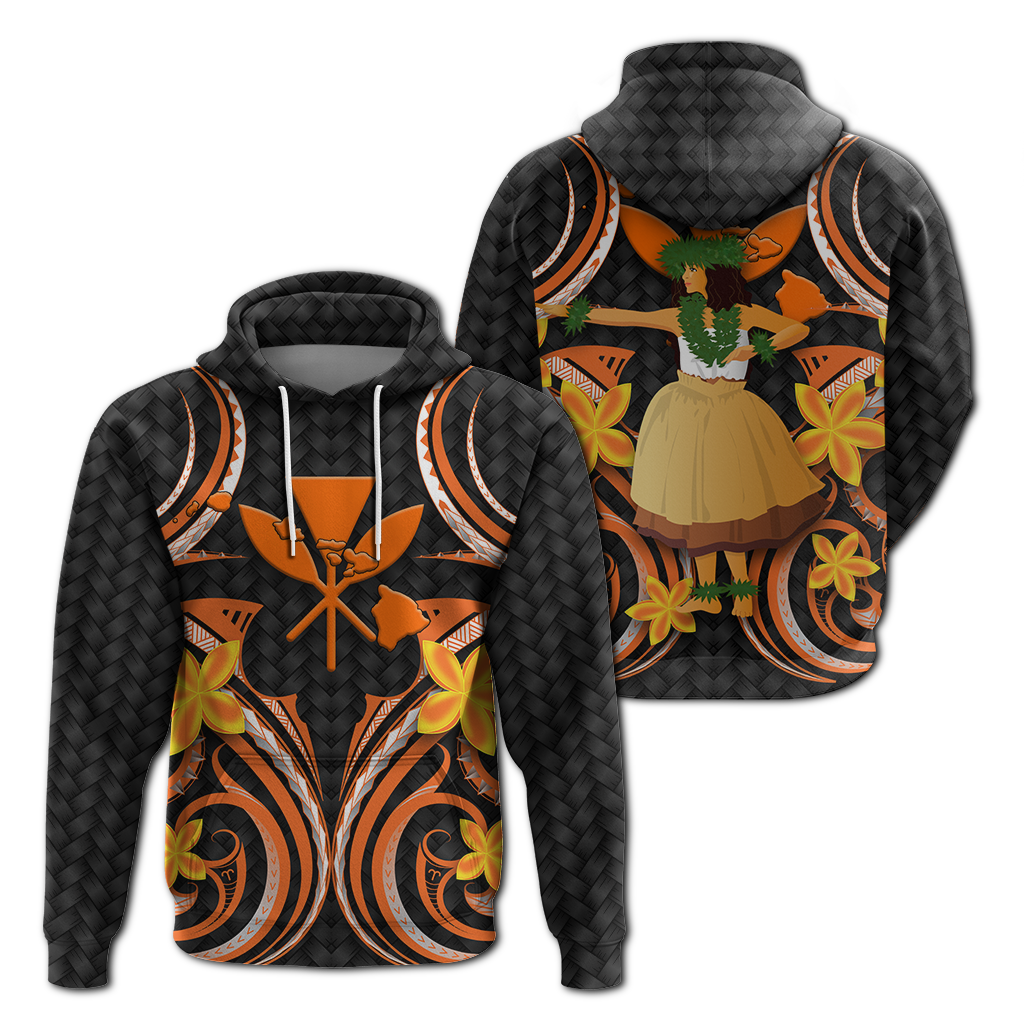 Hawaii Hula Girl Floral Hoodie