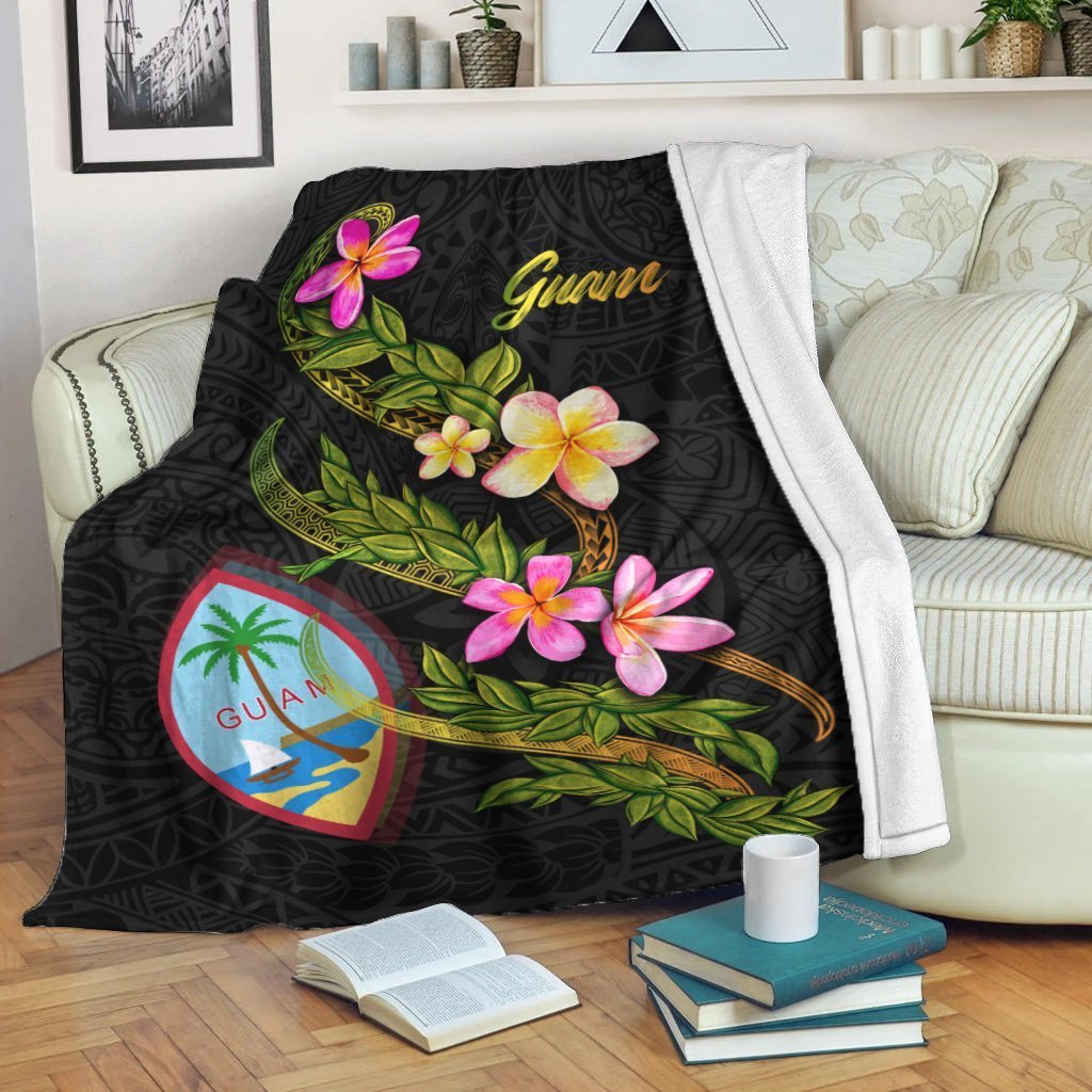 Guam Polynesian Blanket Plumeria Tribal