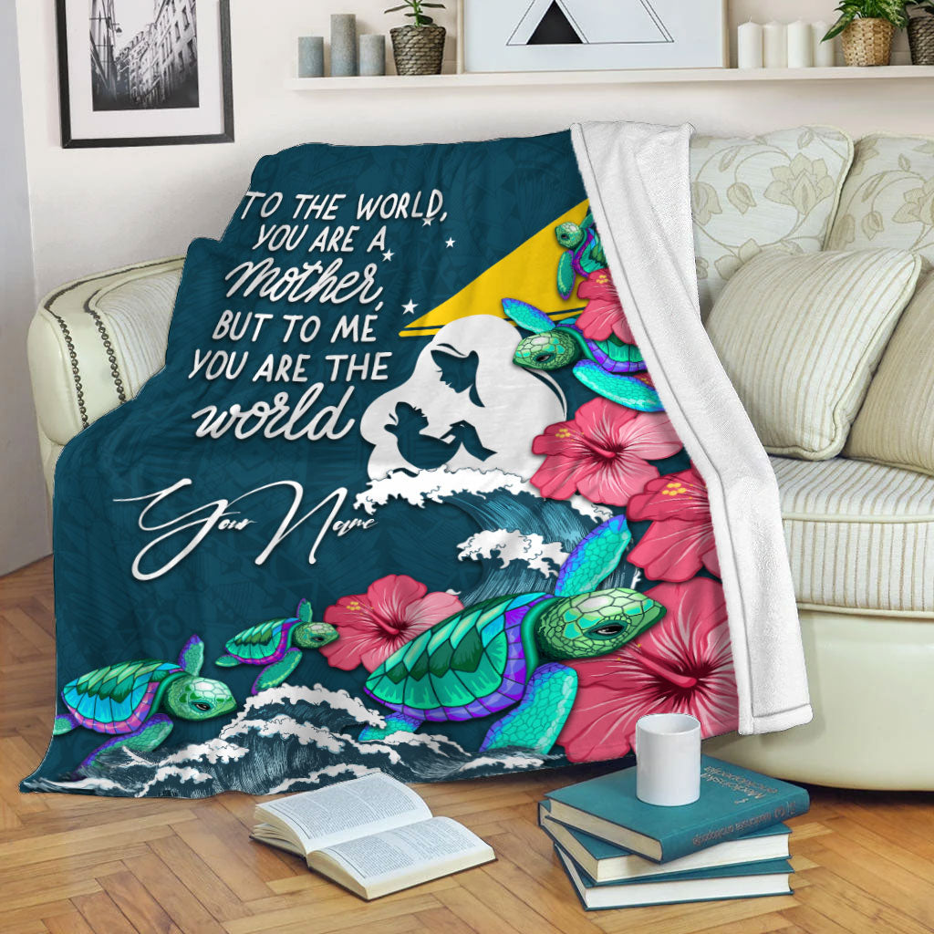 Custom Personalised Tokelau Mothers Day With Green Turtle Blanket
