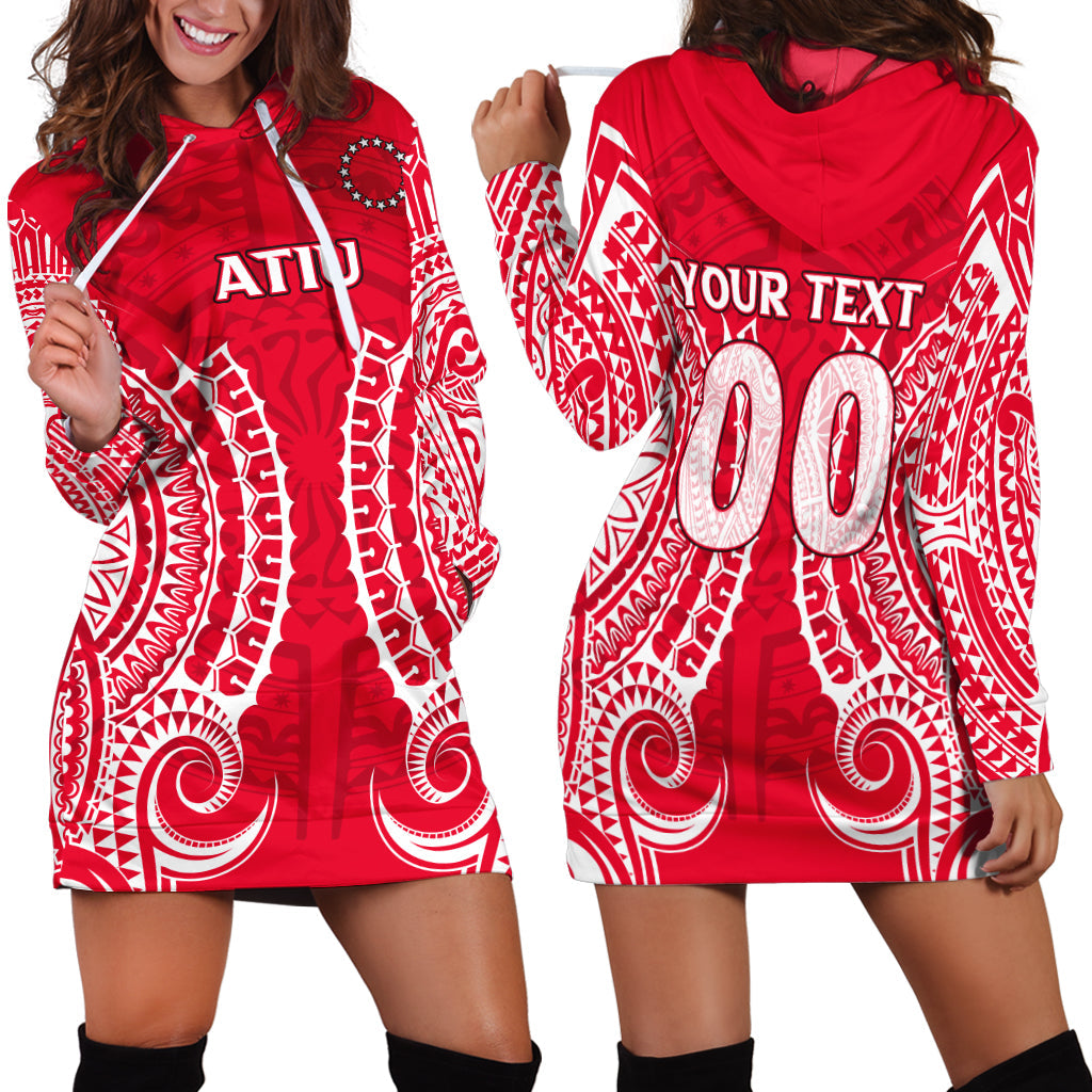 Custom Personalised Cook Islands Atiu Hoodie Dress Tribal Pattern