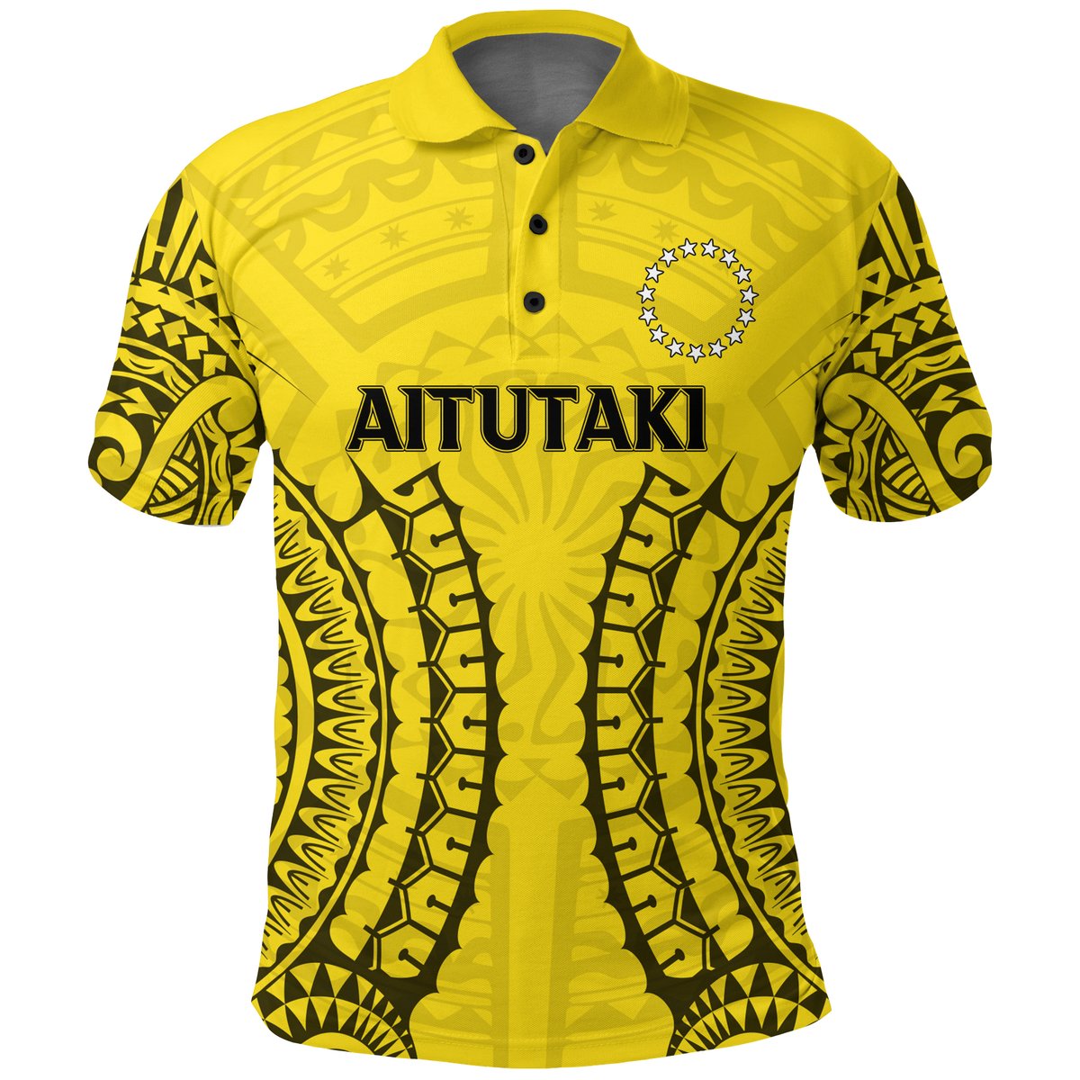 Cook Islands Aitutaki Polo Shirt - Tribal Pattern