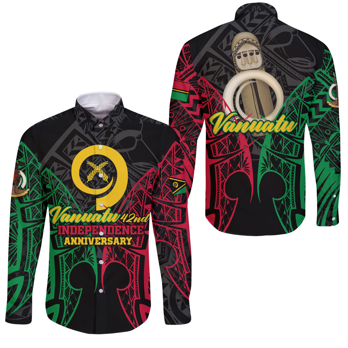 Vanuatu 42nd Independence Anniversary Pride Long Sleeve Button Shirt