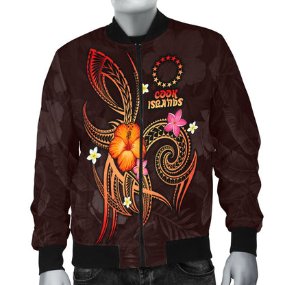 Cook Islands Polynesian Men's Bomber Jacket Legend of Cook Islands (Red)