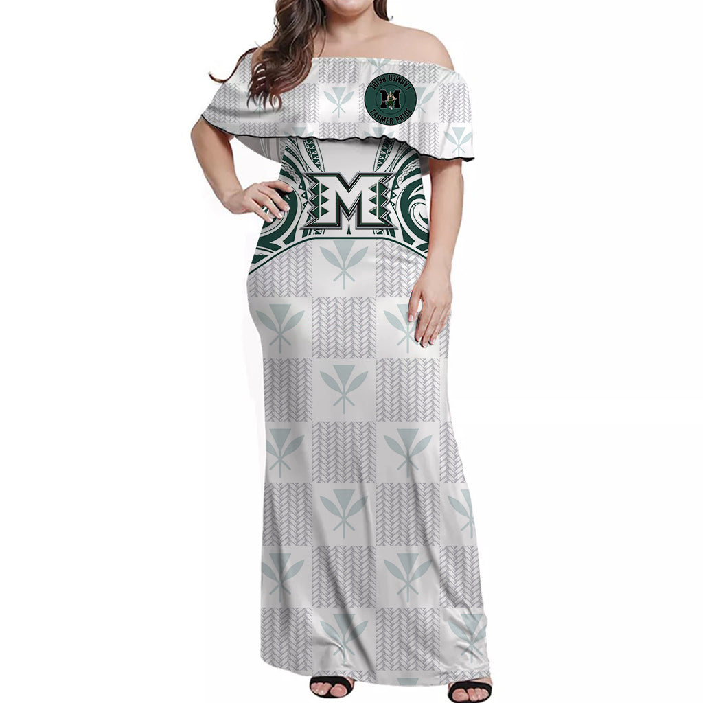 Hawaii Kanaka Molokai High School Off Shoulder Long Dress