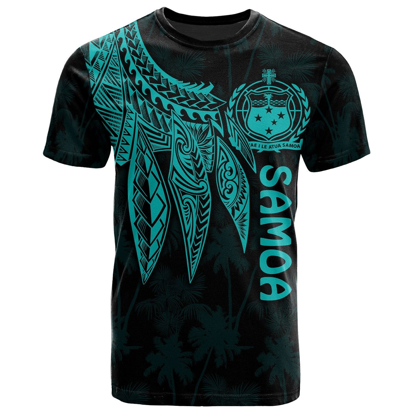 Samoa T-Shirt - Polynesian Wings Turquoise
