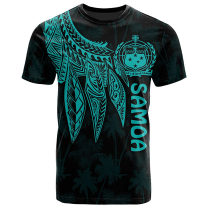 Samoa T-Shirt - Polynesian Wings Turquoise