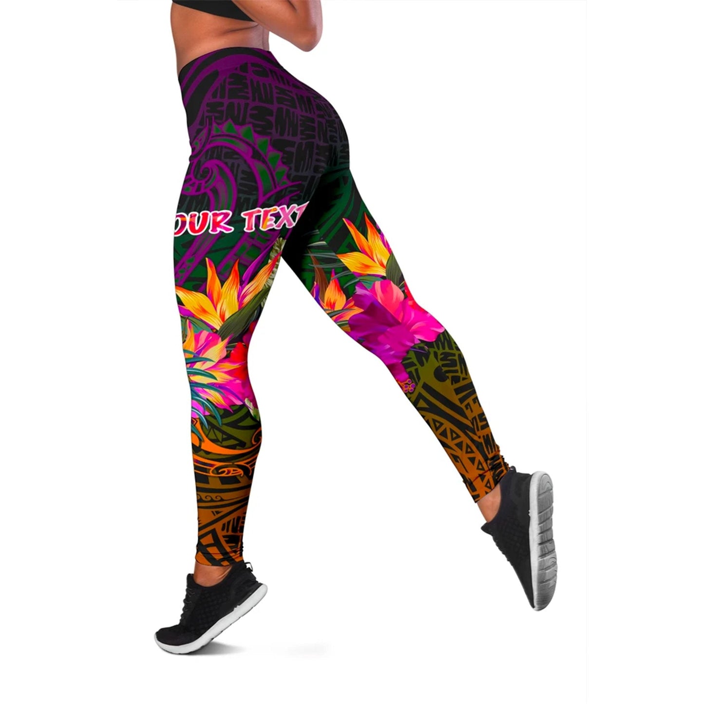 Polynesian Hawaii Personalised Women's Leggings - Summer Hibiscus