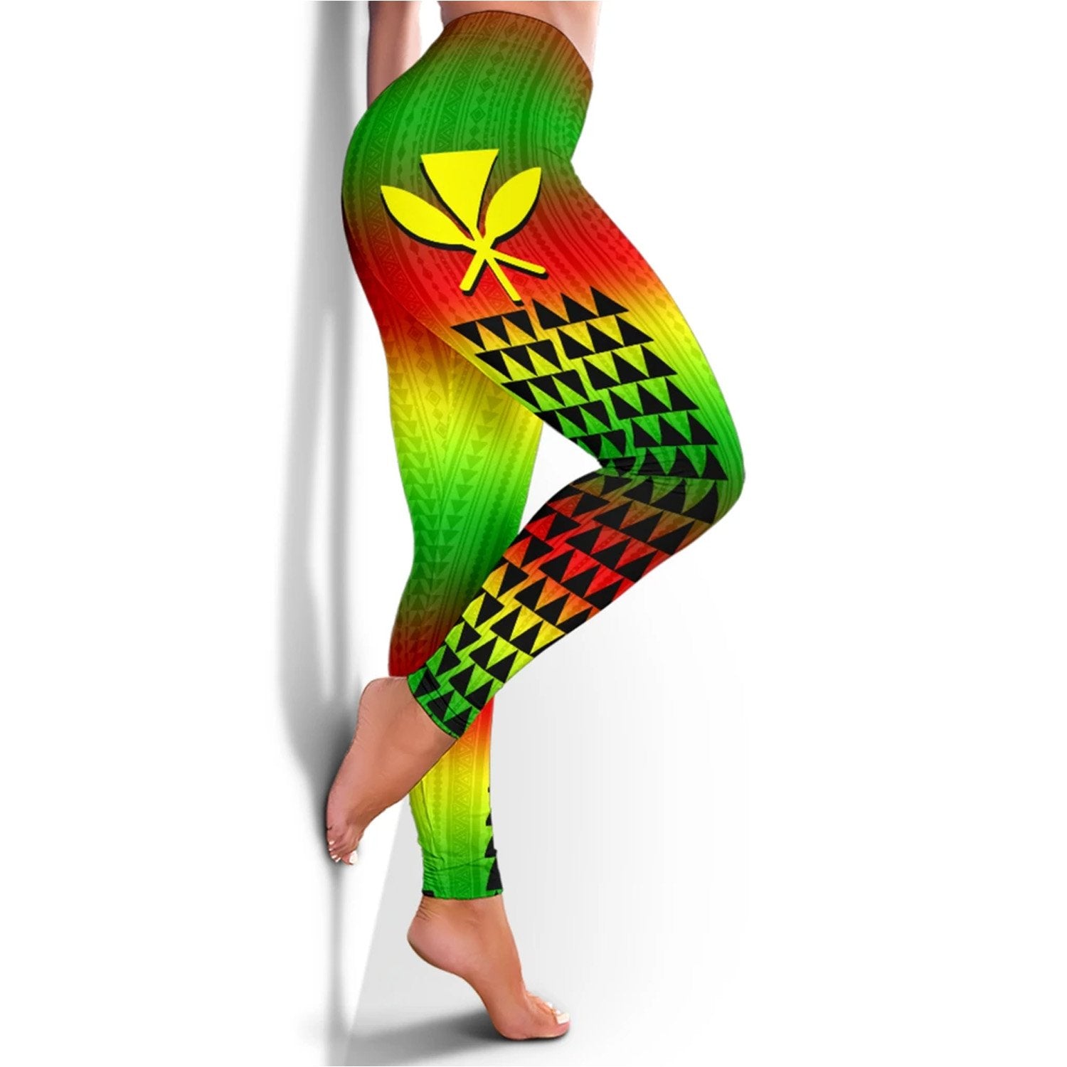 Polynesian Hawaii Women's Leggings - Kanaka Maoli Flag